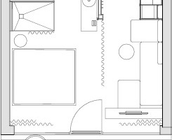  Grundriss Gästezimmer, M 1 : 125 