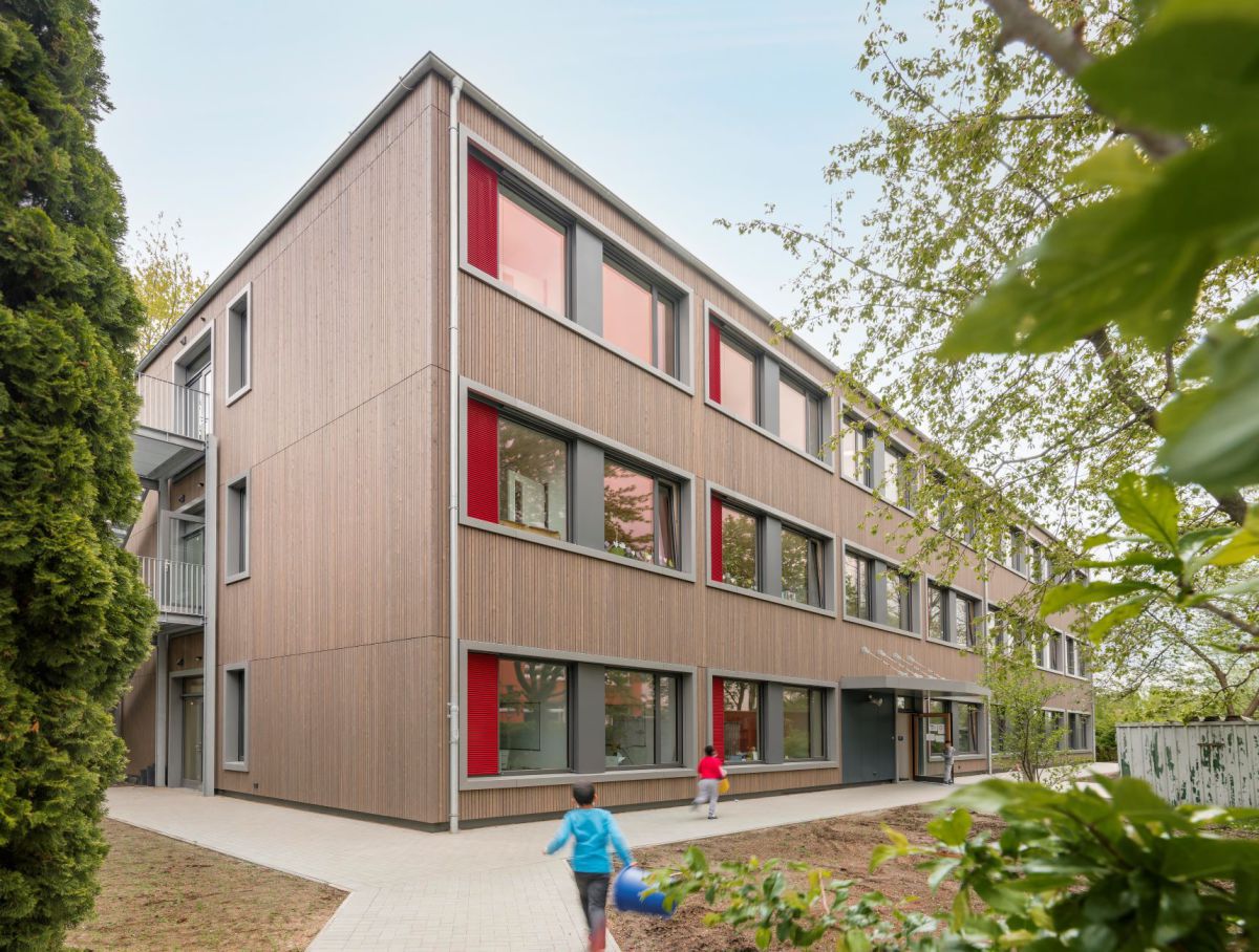 Schule Modulbau Fassade