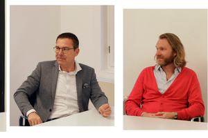  Gesprächsrunde bei KRESINGS (v. l.): Rainer M. Kresing, Christian Poprawa, Kilian Kresing und Michelina von ­Peterffy-Rolff 