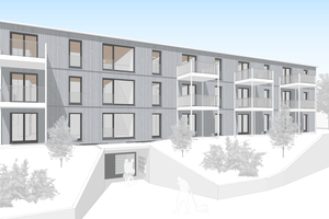  Visualisierung: Auf eine neu geplante Tiefgarage sind 30 Wohneinheiten in Modulbauweise geplant. Die Schwierigkeit besteht darin, Module und individuelle Bauteile in Einklang zu bringen 