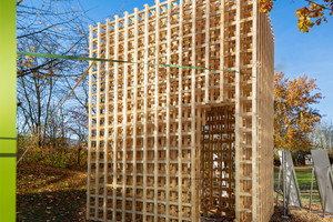  Das Konstruktionsprinzip des Pavillons leitet sich aus dem Möbelbau ab 