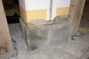  Mit einem Beton nach DIN EN 206 reprofilierter Stützensockel 