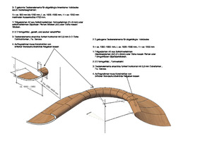  Schema eines dreidimensional verformten, mit Echtholz furnierten Gipsfaser-Deckenelements  