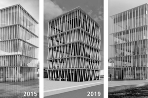  Entwicklung der Konstruktion des Turms: Wettbewerb 2015, Bearbeitung 2015 bis 2019, „Neuentwurf“ 2019 bis 2020 