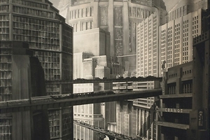  Ein Blick auf die Stadt Metropolis, im gleichnamigen Film von Fritz Lang (1927) 