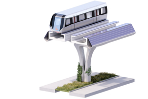  Als zusätzlicher Nutzen eignen sich die Trassen auch zur Installation von Solarelementen, die bis zu 43 Prozent des für den Betrieb der Schwebebahn benötigten Stroms liefern können  