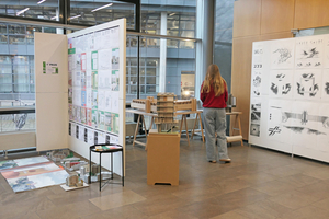  Vom 6. Januar bis zum 7. Februar wurden die Preisträgerinnenarbeiten im Sitz der Architektenkammer NRW ausgestellt 