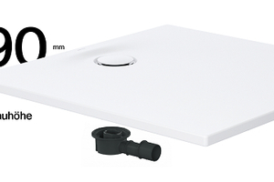  Die Kombination aus BetteUltra Space und BetteCompact+ ermöglicht einen normgerechten Duscheinbau ab 90 mm. Das bedeutet eine Ersparnis von bis zu 28 mm Aufbauhöhe bei maximaler Funktionalität. 