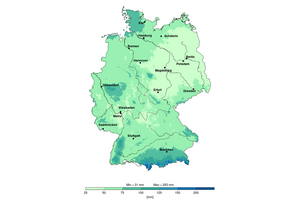  Normalwerte der monatlichen Niederschlagsmenge im September von 1971–2000. 