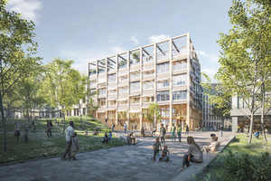 An Rande des neu entstehenden Platzes am Büchel plant Fraunhofer IEG seinen Institutsneubau 