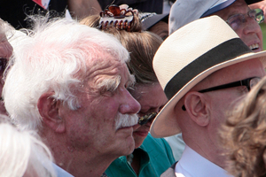  Immer dabei, wenn auch in 2. Reihe: Hans Stimmann bei der Grundstein­legung des Humboldt ­Forums 2013 