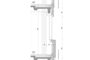  Fassadenschnitt Bestand, M 1 : 33 