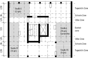  Co-Being-House Grundriss Konzept, M 1 : 250 