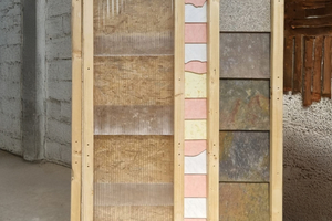  Fassadenbekleidung auf wiederverwendeten Materialien in überlagender Anordnung. Stegreifentwurf von Prof. Annette Hillebrandt, Prof. Søren Nielsen, Christina Sonnborn 