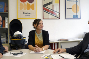  Im Gespräch in Weimar: Benedikt Kraft, Martina Mellenthin Filardo, Hans-Joachim Bargstädt 