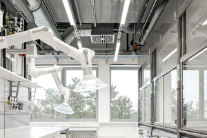  Die Auswertungsplätze orientieren sich im Laborgebäude fast überall zur Fassade 