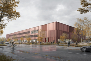  Visualisierung des GBD 149: Der Neubau für die Bundesanstalt für Materialforschung und -prüfung wird auf 150 x 75 m Fläche elf unterschiedliche Fachrichtungen an einem Standort vereinen 