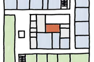  Schema (o. M.) des Institutes Polymercomposite (PYCO) des Fraunhofer Institutes für Angewandte Polymerforschung (IAP)  