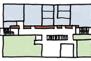  Schema (o. M.) des Biomed 2 des Helmholtz-Zentrums Hereon  