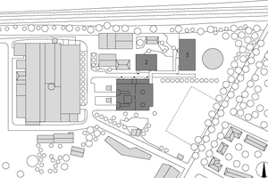  Lageplan, M 1 : 4 0001  Heizkraftwerk2 Gasanlage3 Pumpenhaus 