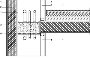  Installationsschacht-Abschottung i.d. Geschossdecke, M 1 : 20 