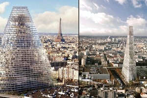  Wird vielleicht doch gebaut: Das „Triangle“ genannte Hochhaus am Rande der Kernstadt Paris 