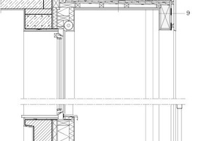  Vertikaldetailschnitt Balkon, M 1 : 33 1/3 