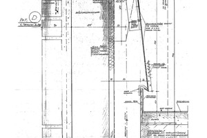  Sockeldetail Klassenraum zur Terrasse, Originalplan (Ausschnitt), o. M.  