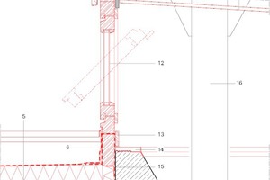  Klassenraum, Gesims Hochpunkt, M 1 :12,5 