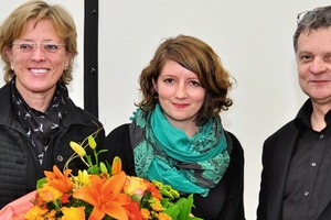  Koller-Preis 2011 – Preisträgerin Katharina Cielobatzki (Mitte) mit Stadtbaurätin Monika Thomas und Jury-Vorsitzenden Professor Walter Nägeli  