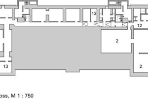  Grundriss Untergeschoss, M 1 : 750 