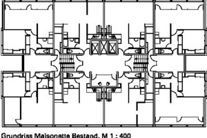  Grundriss Maisonette Bestand, M 1 : 400 