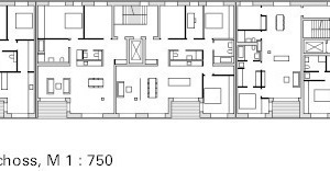  Grundriss 3. Obergeschoss, M 1 : 750 