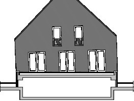  Schnitt/Südansicht Block E, M 1 : 333 1/3 