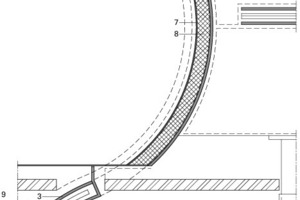  Anschlussdetail, Naturstein – Glasfassade, M 1 : 10 