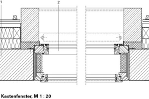  Horizontalschnitt Kastenfenster, M 1 : 20 