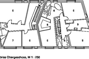  Grundriss Obergeschoss, M 1 : 250 