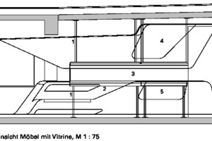  Detailschnitt Möbel mit Vitrine, M 1:75 