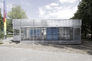  Der Pavillon „bauhaus re use" im Westen des Bauhaus-Archivs, Berlin 