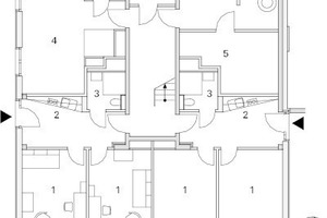  Grundriss Erdgeschoss Haus 1 und 3, M 1 : 250 