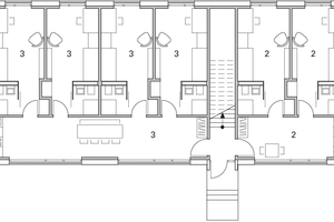  Grundriss 1. Obergeschoss Fuhlrottstraße Wuppertal Zeile, Haus H 2, M 1 : 250 