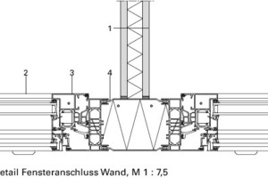  Detail Fenster-Wandanschluss, M 1 : 7,5 