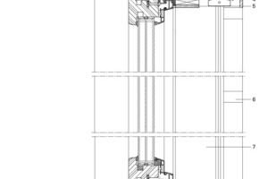  	1	Isolatorplatte	2	Bolzenanker	3	Gipsfaserplatte	4	Winddichte Verklebung	5	Faserzementplatte	6	Fuge Fassade	7	VK Gipsfaserplatte	8	Winddichte Verklebung 