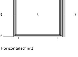  Horizontalschnitt, Detail Vitrine, M 1 : 25 