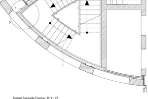  Detail Fassade Treppe, M 1 : 75 