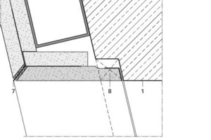  Detailpunkt, spitzwinkelige Türleibung, 1, M 1 : 2,5 