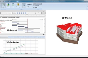  ... simulierte anschließend den kompletten Ablauf der Baumaßnahme mit „iTWO-BIM-5D“ von RIB 