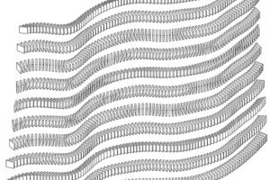  Additive Assemblierung von über eintausend, jeweils unterschiedlich positionierten Holzelementen  