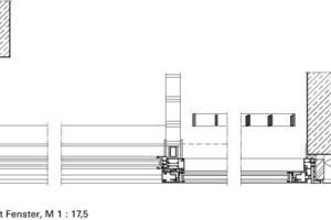  Horizontalschnitt Fenster, M 1 : 17,5 