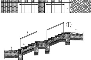  Treppendetail Eingangsplatz Habersaathstraße, M 1 : 75 